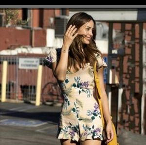 NWOT Love and Lemons floral fern ruffle romper